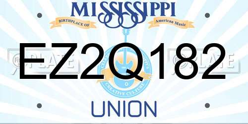EZ2Q182 Mississippi License Plate