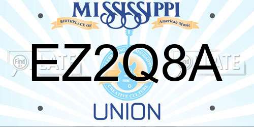 EZ2Q8A Mississippi License Plate