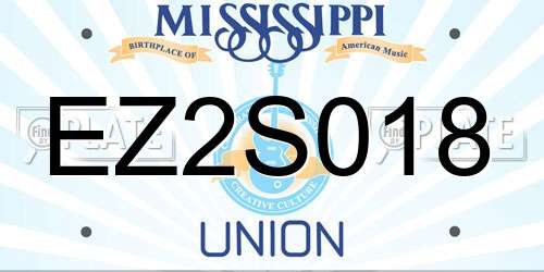 EZ2S018 Mississippi License Plate