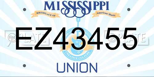 EZ43455 Mississippi License Plate