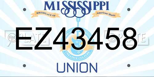 EZ43458 Mississippi License Plate