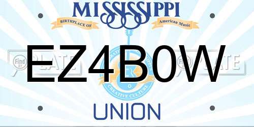 EZ4B0W Mississippi License Plate