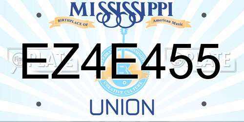 EZ4E455 Mississippi License Plate