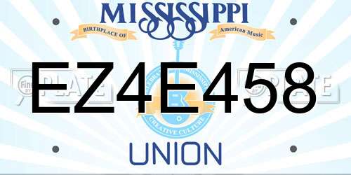 EZ4E458 Mississippi License Plate