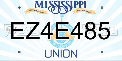 EZ4E485 Mississippi License Plate