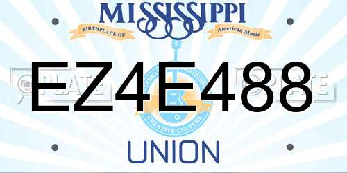 EZ4E488 Mississippi License Plate