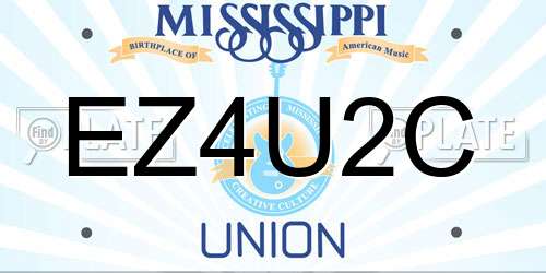EZ4U2C Mississippi License Plate