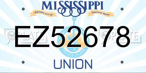 EZ52678 Mississippi License Plate
