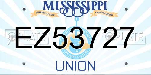 EZ53727 Mississippi License Plate