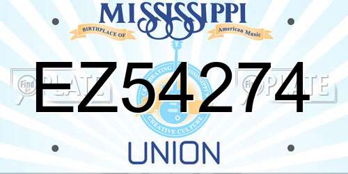 EZ54274 Mississippi License Plate