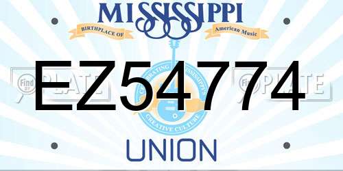 EZ54774 Mississippi License Plate