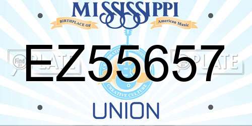 EZ55657 Mississippi License Plate