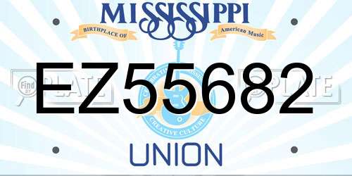 EZ55682 Mississippi License Plate