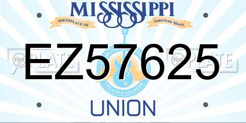 EZ57625 Mississippi License Plate