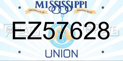 EZ57628 Mississippi License Plate
