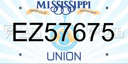 EZ57675 Mississippi License Plate
