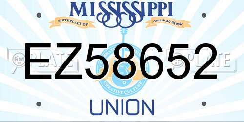 EZ58652 Mississippi License Plate