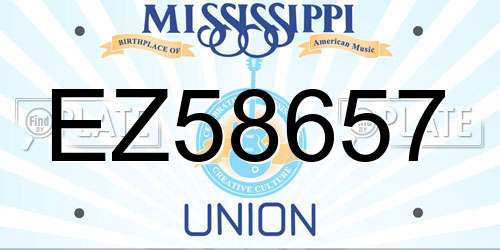 EZ58657 Mississippi License Plate