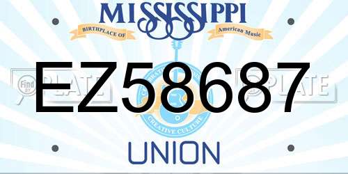 EZ58687 Mississippi License Plate