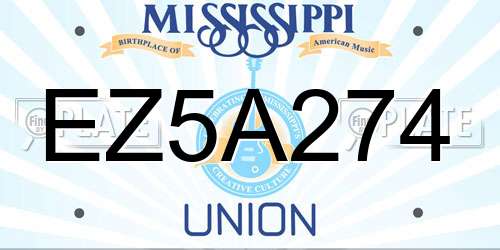 EZ5A274 Mississippi License Plate