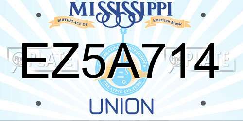 EZ5A714 Mississippi License Plate