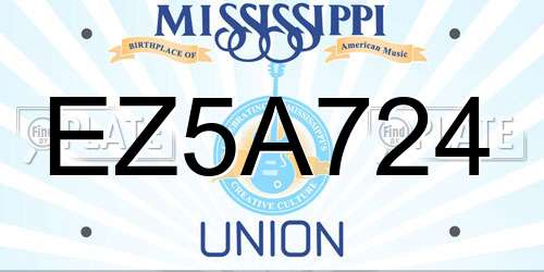 EZ5A724 Mississippi License Plate