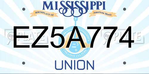 EZ5A774 Mississippi License Plate