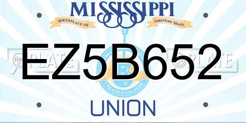 EZ5B652 Mississippi License Plate