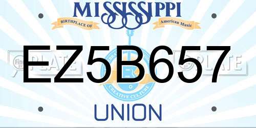 EZ5B657 Mississippi License Plate