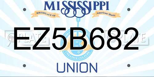 EZ5B682 Mississippi License Plate