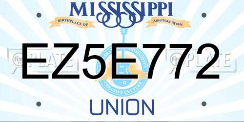 EZ5E772 Mississippi License Plate