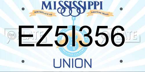 EZ5I356 Mississippi License Plate