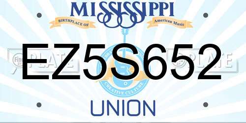 EZ5S652 Mississippi License Plate