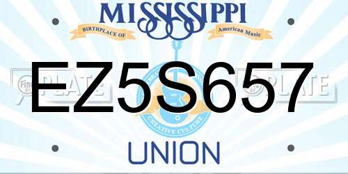 EZ5S657 Mississippi License Plate