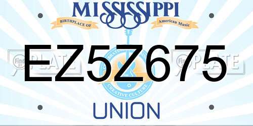 EZ5Z675 Mississippi License Plate