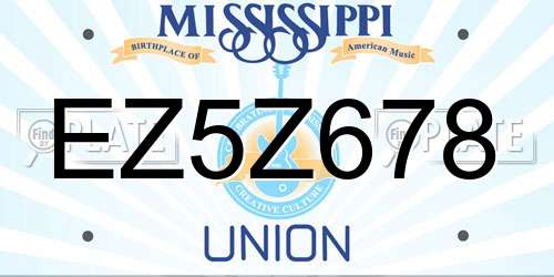 EZ5Z678 Mississippi License Plate