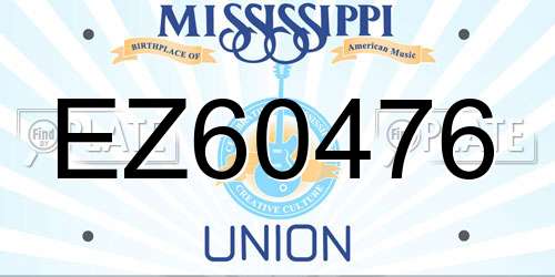 EZ60476 Mississippi License Plate