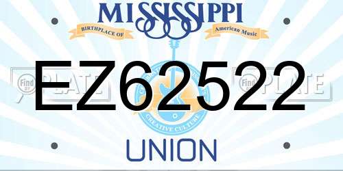 EZ62522 Mississippi License Plate