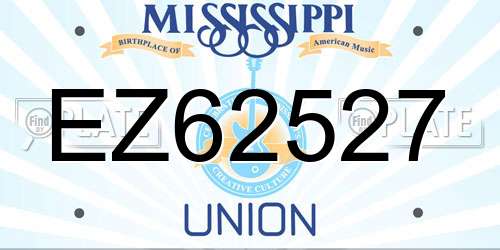 EZ62527 Mississippi License Plate