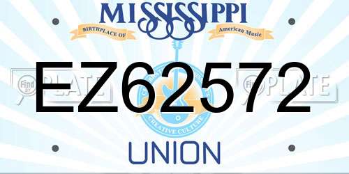 EZ62572 Mississippi License Plate