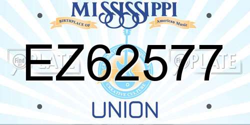 EZ62577 Mississippi License Plate