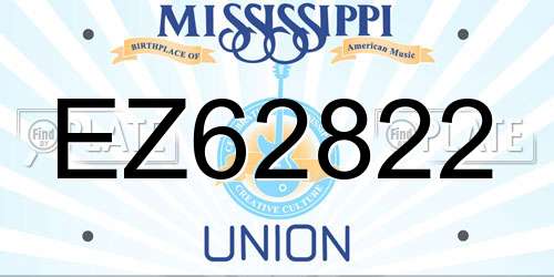 EZ62822 Mississippi License Plate