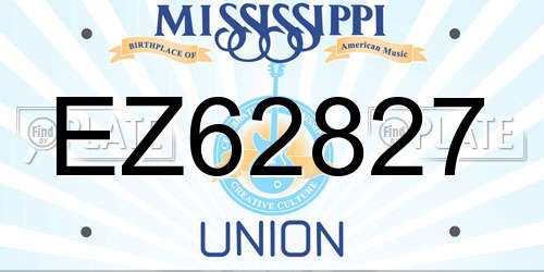 EZ62827 Mississippi License Plate