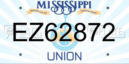 EZ62872 Mississippi License Plate