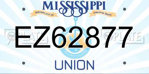 EZ62877 Mississippi License Plate