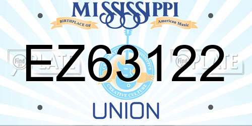EZ63122 Mississippi License Plate