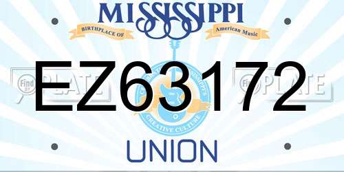 EZ63172 Mississippi License Plate