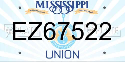 EZ67522 Mississippi License Plate