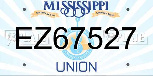 EZ67527 Mississippi License Plate
