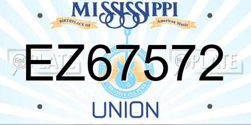 EZ67572 Mississippi License Plate